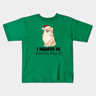 Pomeranian Dog Christmas Santa Kids T-Shirt